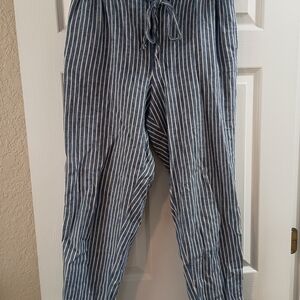 beachlunchlounge Blue and White Striped Pants
